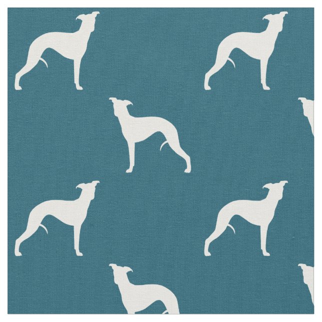 Tela Whippet siluetea azul del modelo y blanco verde (De cerca)
