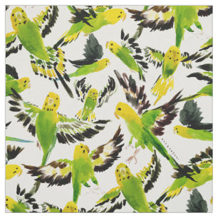 Tela WILD BUDGIES Green Parakets