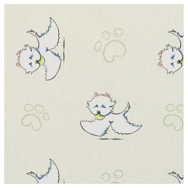 Tela Wild Wild Westie Hint of Lime (De cerca)