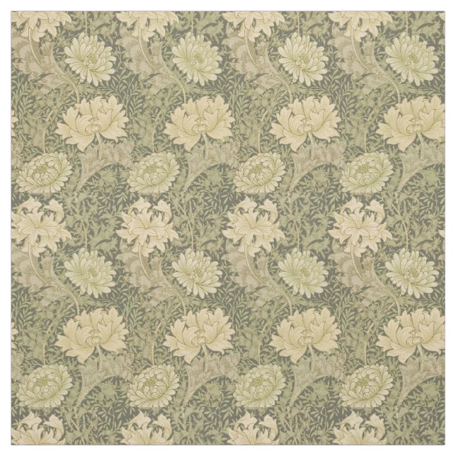 Tela William Morris Chrysanthemum Sage Flower (Retal)