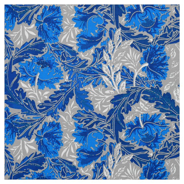 Tela William Morris Floral, Sapphire Blue y Grey (Retal)