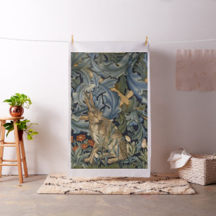 Tela William Morris Forest Rabbit Floral Art Nouveau