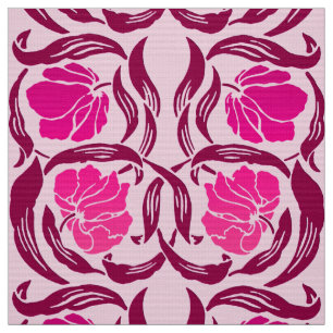 Tela William Morris Pimpernel, Fuchsia y rosa claro