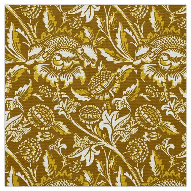 Tela William Morris Sunflower, Amarillo mostaza (Retal)