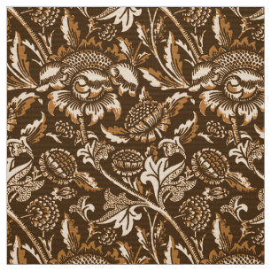 Tela William Morris Sunflower, chocolate marrón