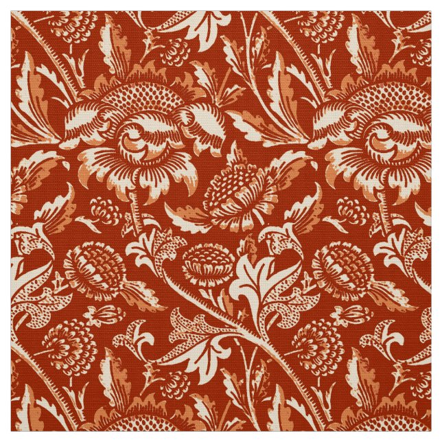 Tela William Morris Sunflower, Naranja mandarín (Retal)