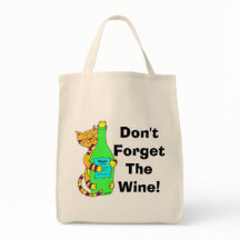 Wineycat "no olvida el vino!" Bolso de compras