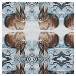Tela Winter Snow Bunny Fabric