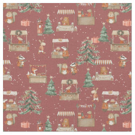Tela Woodland animals celebrating Xmas - amber
