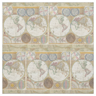 Tela World Travel Map Antiguo Vintage