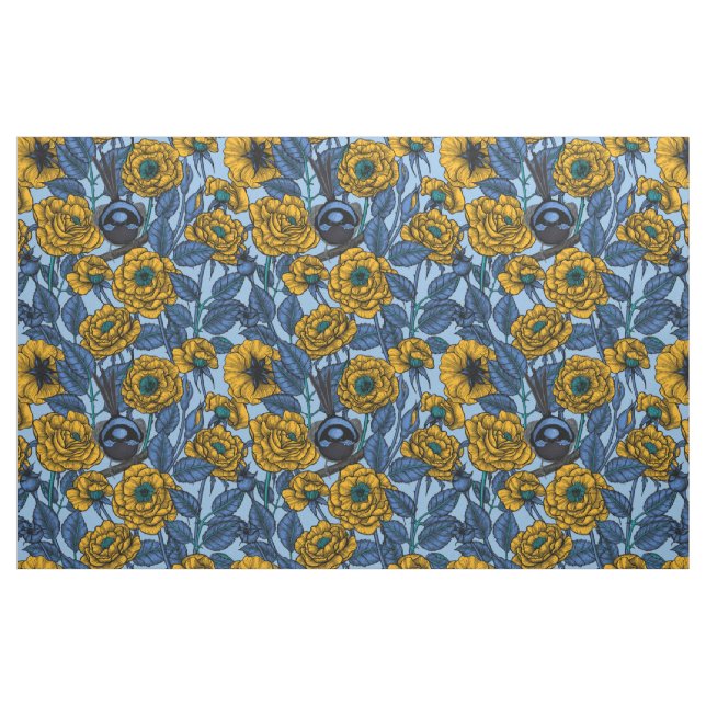 Tela Wren in the rosas ("Cuarto gordo" (fat quarter))