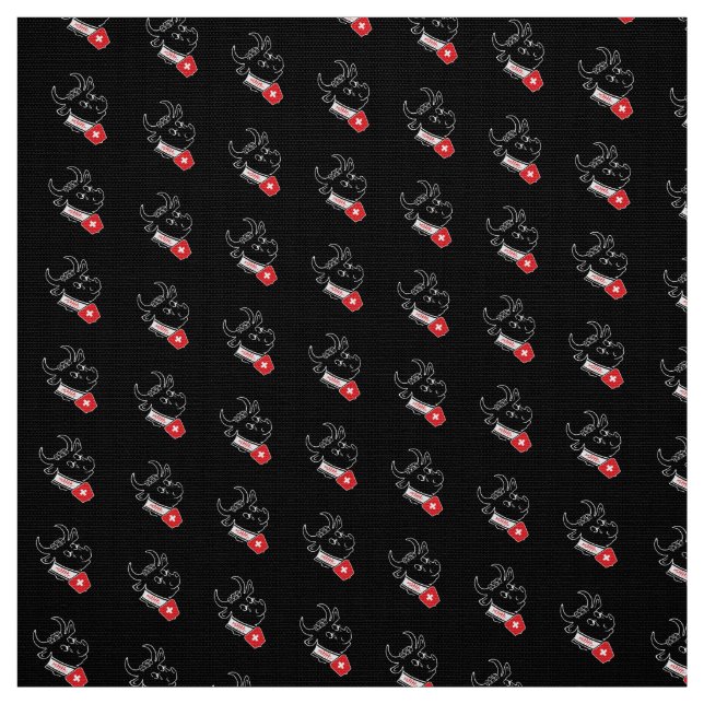 Tela Wunderschöner Stoff mit einer Schweizer Kuh muhhhh (Retal)