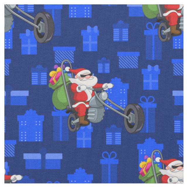 Tela xmas biker santa claus (De cerca)