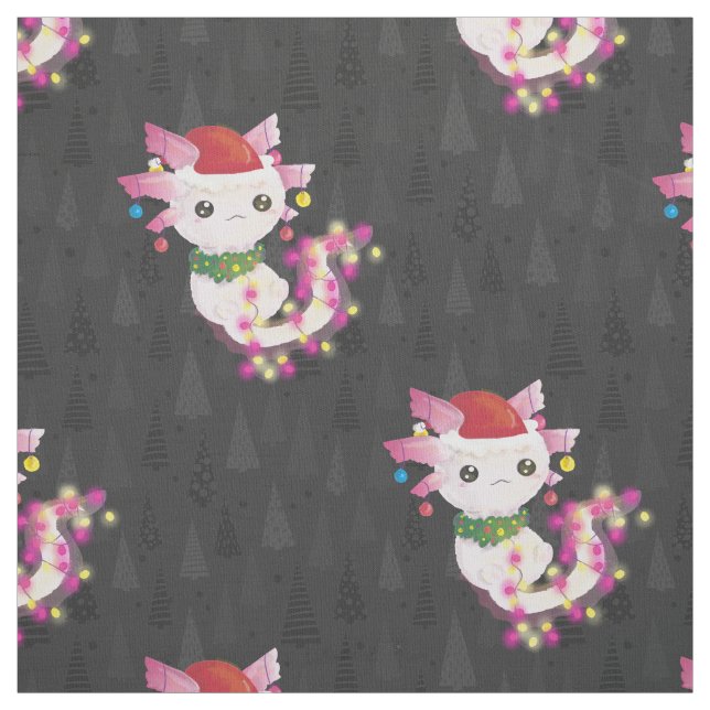 Tela xmas santa claus axolotl (Retal)