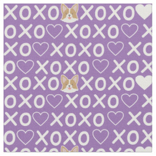 Tela Xo xo ama el perro. Corazón dulce. Rosa pastel