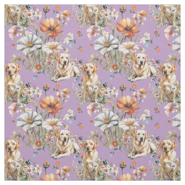 Tela Yellow Labrador Dogs Seamless Pattern (Retal)