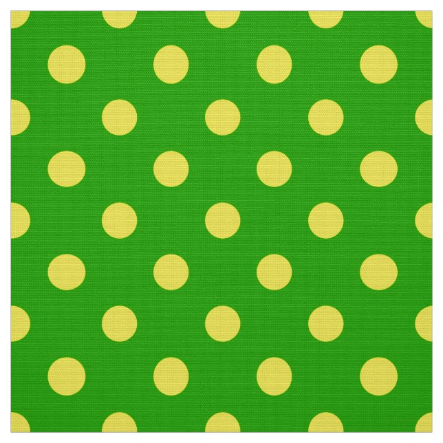 Tela Yellow On Green Polka Dots Pattern Design  (Retal)