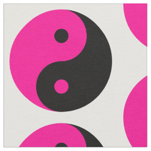 Tela yin yang rosa negro