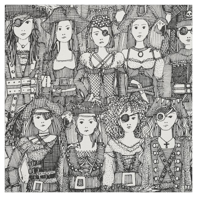 Tela yo bellezas blanco negro (Retal)
