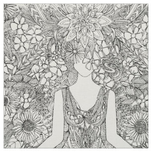 Tela yoga del negro del vintage del jardín del loto