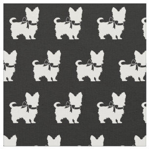 Tela Yorkshire Terrier Dog Silhouette Mascota Yorkie