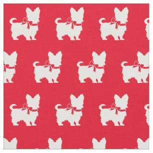 Tela Yorkshire Terrier Dog Silhouette Mascota Yorkie Re