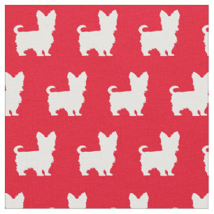 Tela Yorkshire Terrier Dog Silhouette Mascota Yorkie Re