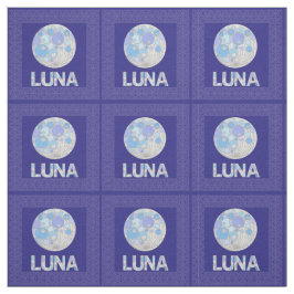 Tela Z Luna friki azul y púrpura de la Luna Llena del