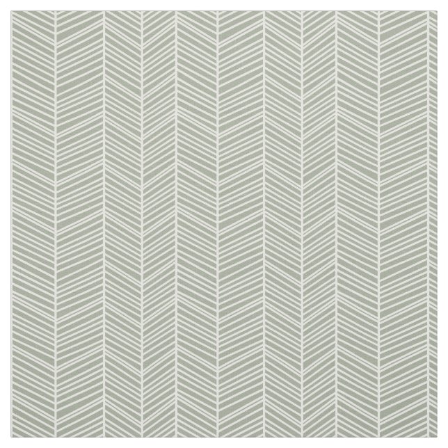 Tela zag zag chevron herringbone patrón en gris (Retal)