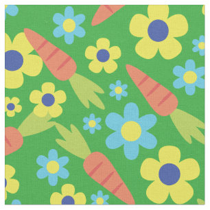 Tela Zanahorias y flores de verano Pascua