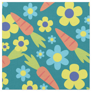 Tela Zanahorias y flores de verano Pascua