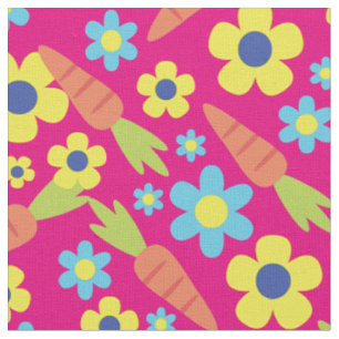 Tela Zanahorias y flores de verano Pascua