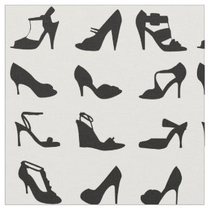 Tela Zapatos del tacón alto de las mujeres
