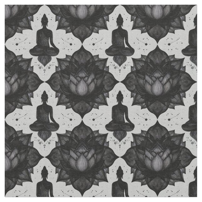 Tela Zen Buddha Lotus Fabric (De cerca)