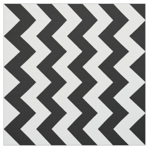 Tela Zigzag blanco y negro vertical de la raya de