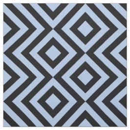 Tela Zigzags azules claros y negros y diamantes