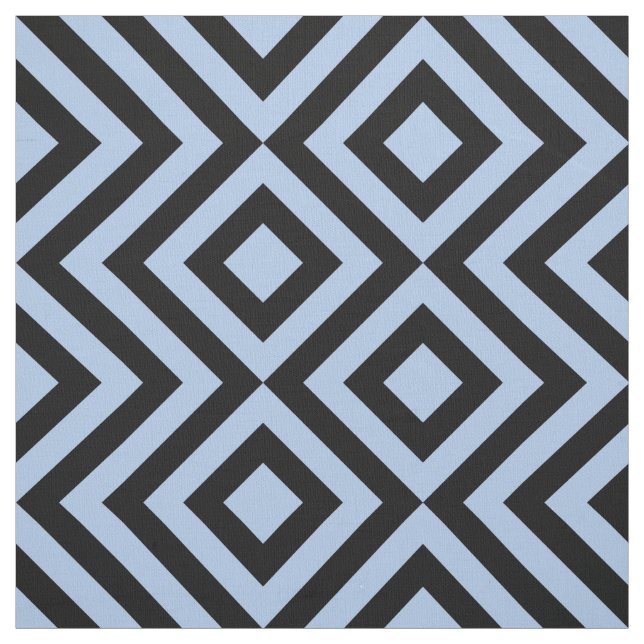Tela Zigzags azules claros y negros y diamantes (Retal)