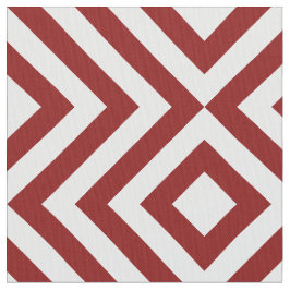 Tela Zigzags rojos y blancos geométricos y diamantes