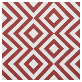 Tela Zigzags rojos y blancos geométricos y diamantes