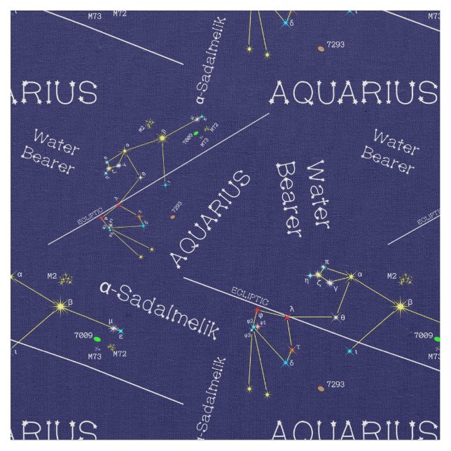 Tela Zodiac Constellation Aquarius (De cerca)
