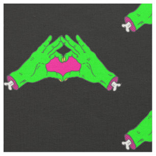 Tela zombie manos de corazón de amor halloween valentin