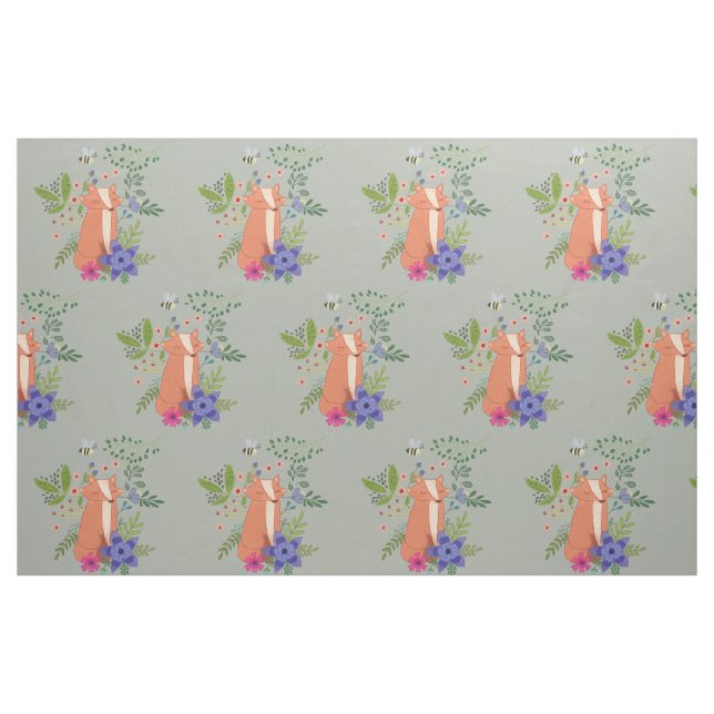 Tela Zorro en el bosque ("Cuarto gordo" (fat quarter))