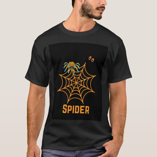 telaraña negra de moda hermosa camiseta (Anverso)