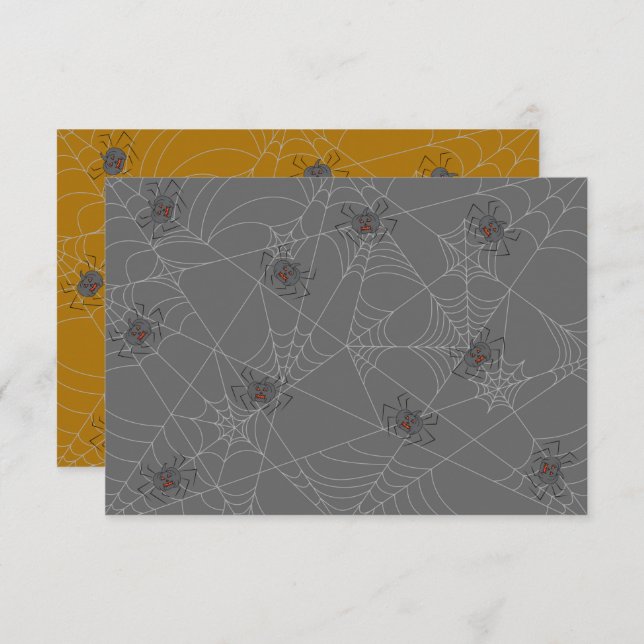 telaraña y calabazas de Halloween (Anverso / Reverso)