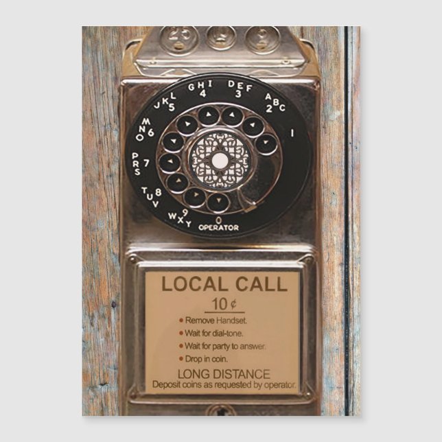 Teléfono anticuado de rotativo de pago robusto (Anverso)