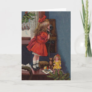Teléfono Antiguo Niña de Navidad