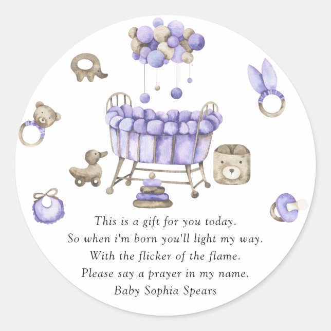 Teléfono móvil de guardería - Etiqueta de la vela  (Anverso)