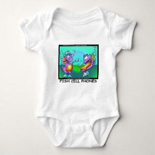 Teléfonos celulares de peces camisetas divertidas