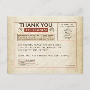 Telegram Gracias a las tarjetas de boda