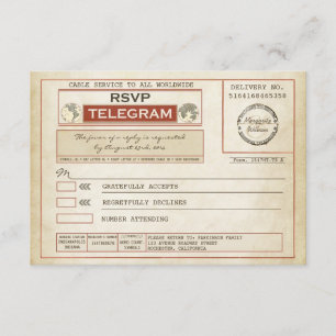 telegramas de BODA de RSVP vintage